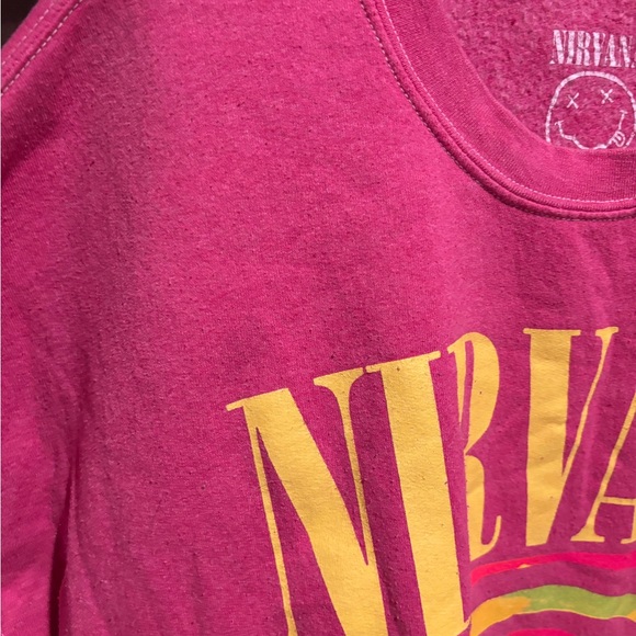 NIRVANA Pink Smiley Face Sweatshirt - Picture 3 of 5